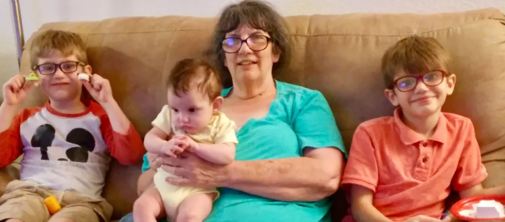 Grandmother with kids
